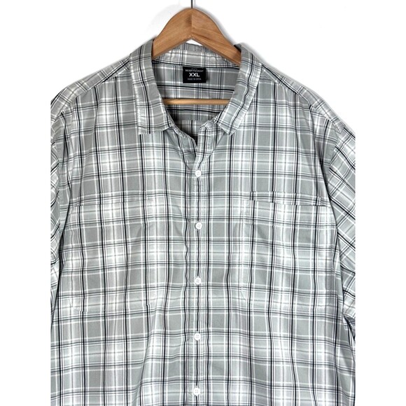 ScotteVest Travel Shirt Mens XXL Gray Plaid Pockets Utility Lightweight Tech - Picture 2 of 15